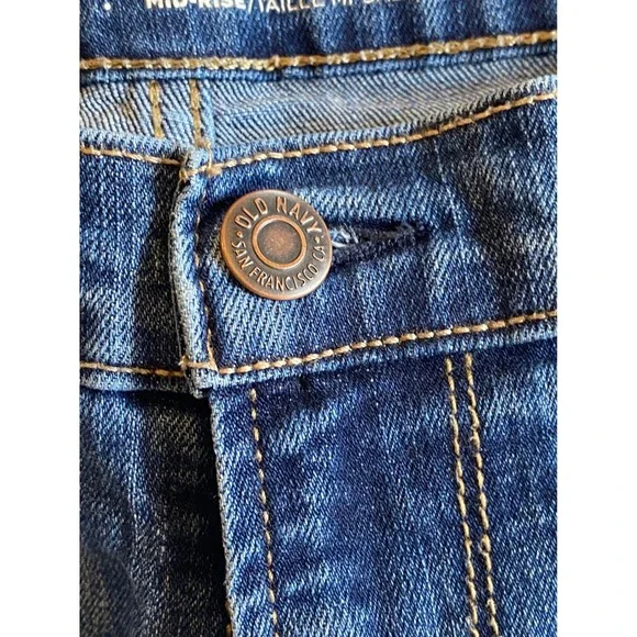 Old Navy Curvy Profile Mid-Rise Jeans Blue Distressed Stretch Denim Womens 12 - Picture 8 of 15